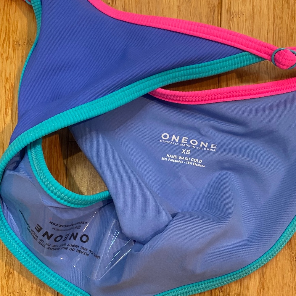 Vibrant Blue and Pink Bikini Set - Picture 6 of 7